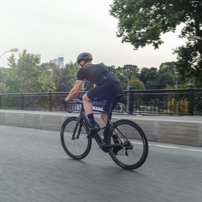 bicyclist on the road