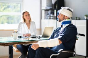 Injured employee from work filing for workers compensation.