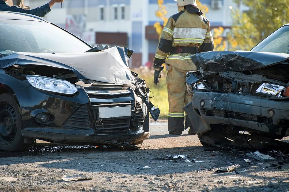 Road car accidents in the highway