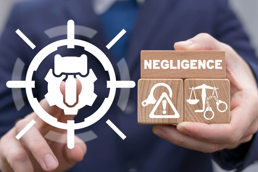 Negligence concept wooden blocks